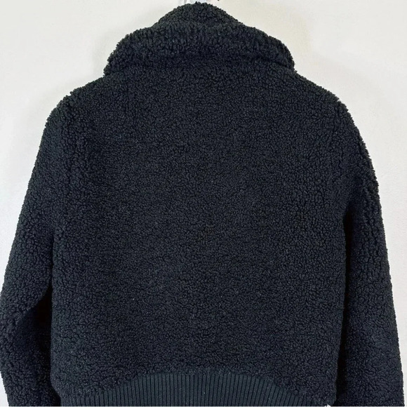 Banana Republic Sherpa  Bomber Jacket Black Color - Picture 13 of 16